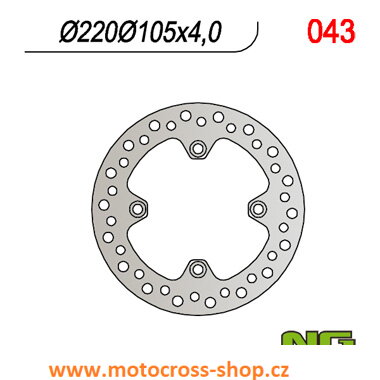 Brzdový kotouč zadní Honda XL125, XR400/600,CBR125-NG