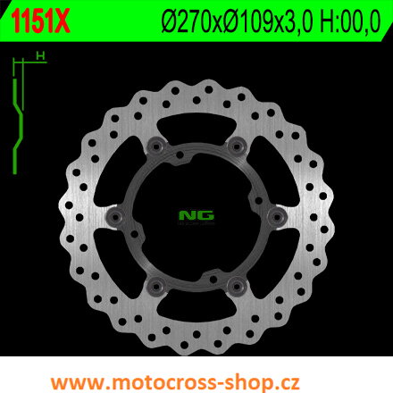 Brzdový kot. př. KAWASAKI KXF 250/450 plovoucí