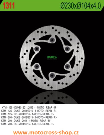 Brzdový kotouč zadní KTM DUKE 125/200/390 /11-20/, RC 200/390 /14-20/