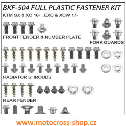 Sada šroubů do plastů KTM SX /16-20/, EXC /17-20/