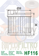 Filtr oleje HF 116, Honda: CRF 250/450 (02-10),