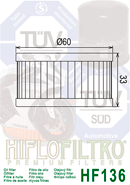 Filtr oleje HF 136 BETAMOTOR, SUZUKI DR 350/ GZ 250