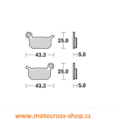 Brzdové destičky KTM 50/65, GAS, Husqvarna