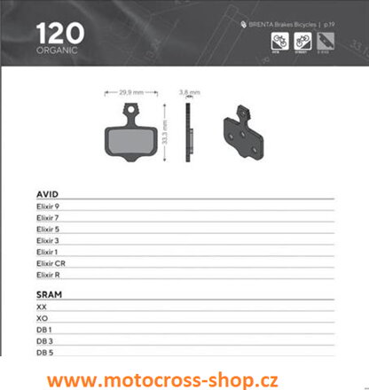 Brzdový segment cyklo: Brenta BR20PT