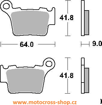 Brzdové destičky zadní KTM, Husqvarna, Gas Gas, Sherco.