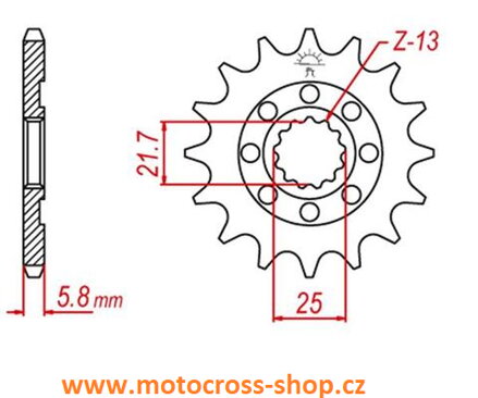 Řetězové kolečko KAWASAKI KFX 450 /06--/, Samočistící Řetězové kolečko KAWASAKI KFX 450 /06--/, Samočistící