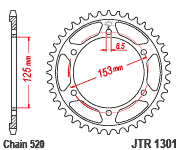 Rozeta ocel Honda CRF 300 L/LA 40 zubů.