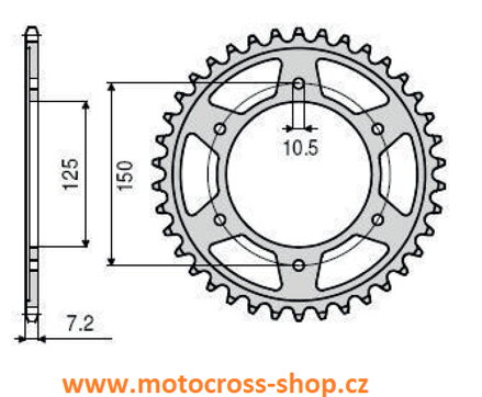 Rozeta ocel KTM 950/990/1190 ADVENTURE / R LC8 '03-'16,řetěz 525 Sunstar