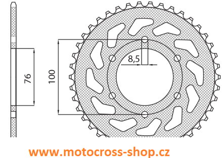 Rozeta ocel YAMAHA TT600R /98-03/, TT600S -93-95/, Sunstar- řetěz 520.