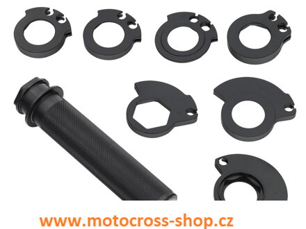 Rukojeť plynu univerzální s adaptéry Honda, KTM, Kawasaki, BETA.