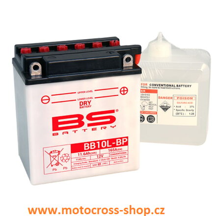 BS 2022/02 AKUMULATOR BB10L-BP (BB10L-B) (YB10L-BP) 12V 11AH 135X90X145 OBSŁUGOWY - ELEKTROLIT OSOBNO (165A) (4) UE2019/1148