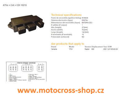 Modul zapalování YAMAHA YFM660 RAPTOR 01 (OEM-5LP-85540-00)
