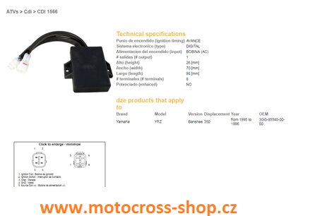 DZE MODUŁ ZAPŁONU CDI YAMAHA YFZ350 BANSHEE 95-96