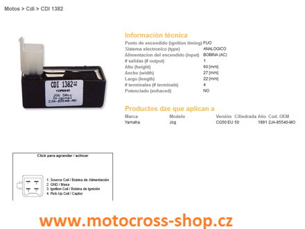 DZE MODUŁ ZAPŁONU CDI YOG 50 91 (2JA-85540-MO)