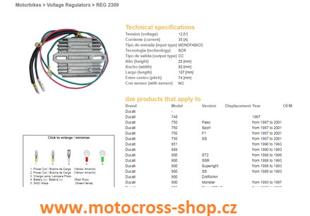 Relé napětí DUCATI 748/750/851/888/900/906/916 (87-01)