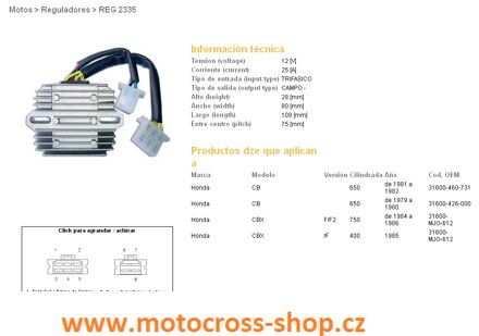 DZE REGULATOR NAPIĘCIA HONDA CB650 Z/C 79-82, CBX750F 84-86 (31600-460-731) (ESR190)