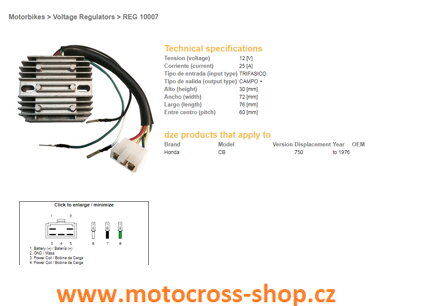 DZE REGULATOR NAPIĘCIA HONDA CB750 FOUR (DO 76)