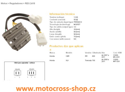 Relé napájení HONDA CBR600RR (07-12), XL700V TRANSALP (08-11)