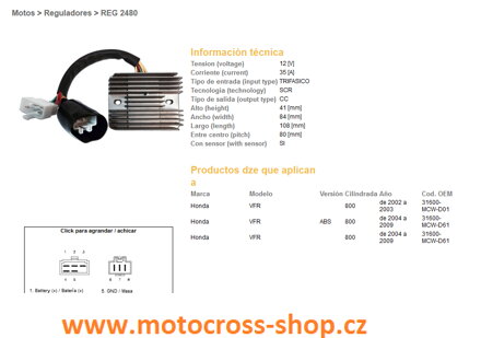 DZE REGULATOR NAPIĘCIA HONDA VFR800 02-09 (35A) (31600-MCW-D61) (ESR438)