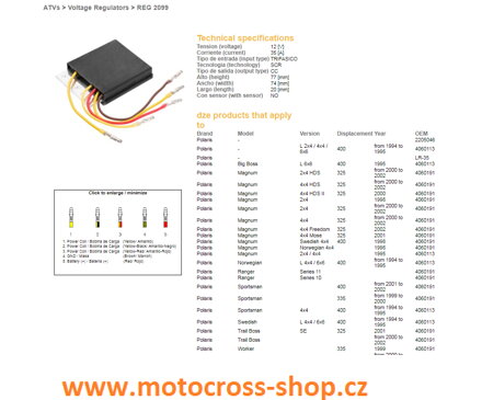 Relé napětí POLARIS 325/335/400/425 98-02 (OEM 4060191) (ESR956)