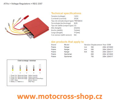 Relé napětí POLARIS SPORTSMAN 600/700 04-, RANGER 500 04