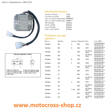 DZE REGULATOR NAPIĘCIA YAMAHA XS650 75-81 (447-81970-10-00) (ESR350)