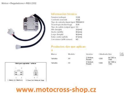 DZE REGULATOR NAPIĘCIA YAMAHA XVZ1200/1300 Z VENTURE ROYATE 83-93