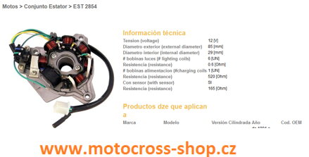 Stator alt. HONDA XLR125 (97-00), CG125 (91-98) (OEM-31120-KFC-901)