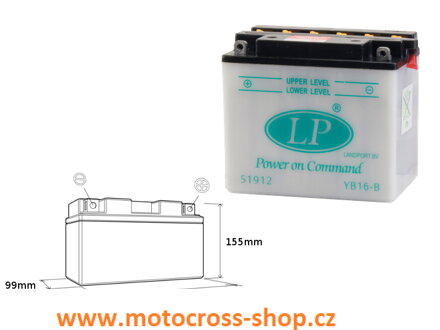 LANDPORT AKUMULATOR YB16B 12V 19AH 175X100X155 OBSŁUGOWY - BEZ ELEKTROLITU - WYCOFANY Z OFERTY