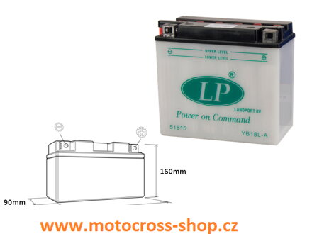 LANDPORT AKUMULATOR YB18L-A 12V 18AH 182X92X164 MOTO GUZZI, GTR 1000, Z 1000/1100 OBSŁUGOWY - BEZ ELEKTROLITU (5)