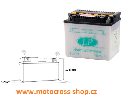 LANDPORT AKUMULATOR YB7C-A 12V 8AH 130X90X114 YAMAHA TW125 OBSŁUGOWY - ELEKTROLIT OSOBNO (4) UE2019/1148