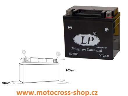 LANDPORT AKUMULATOR YTZ7-S 12V 6AH 112X69X103 (GTZ7S) BEZOBSŁUGOWY - ZALANY (10)