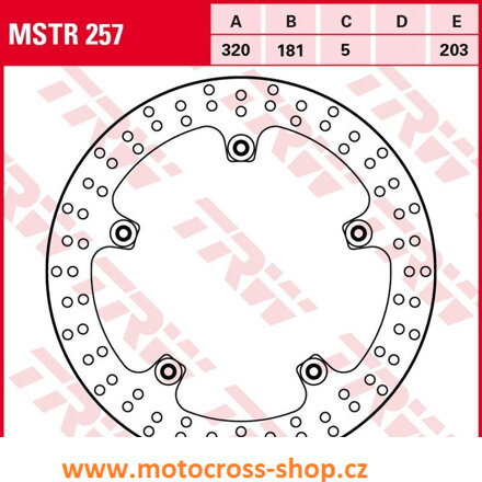 Brzdový kotouč BMW F 800GT /13-, S 1000R /13-, S 1000RR /09-18/, K 1200S /07-09/, K 1300GT /09-11/, K 1300R/S /09-15/, K 1600B /17-, K 1600GT/GTL /11-, (320X181X5MM)